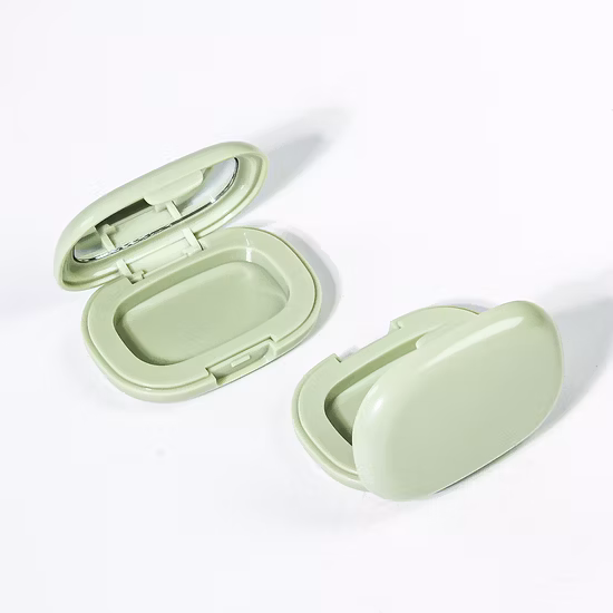 Envase compacto de polvo de sombra de ojos de plástico vacío cuadrado personalizado