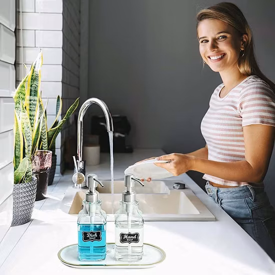 Botella caliente de la bomba del dispensador del jabón de la mano del acero inoxidable de la venta 330ml para la botella de vidrio redonda