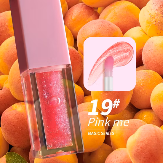 Nuevos productos Tubos de brillo de labios únicos portátiles de color rosa Diseño de moda Tubos de brillo de labios de Navidad de plástico