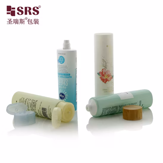 Plástico PE Vidrio de bambú Cosmético Crema para ojos/Facial/Gel/Suero/Protector solar/desodorante/Brillo de labios/lápiz labial/Rímel/brillo de labios/bálsamo labial Tubo suave cosmético para el cuidado de la piel