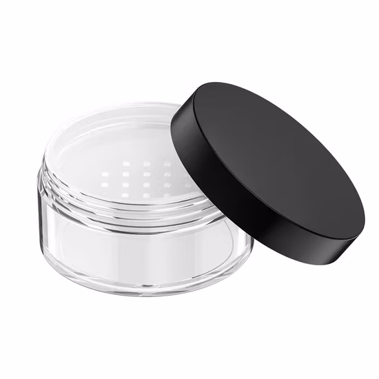 Envase plástico de encargo del polvo suelto del tarro del polvo del polvo compacto 50g con las tapas del tamiz