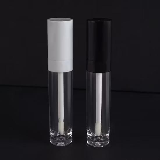 Colores vacíos Tubo de brillo de labios líquido Venta al por mayor OEM ODM Impresión personalizada Claro 8 ml 10 ml Tubos de brillo de labios de lápiz labial líquido redondo con tapones